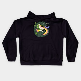 Bigender Watermelon Komodo Dragon Kids Hoodie